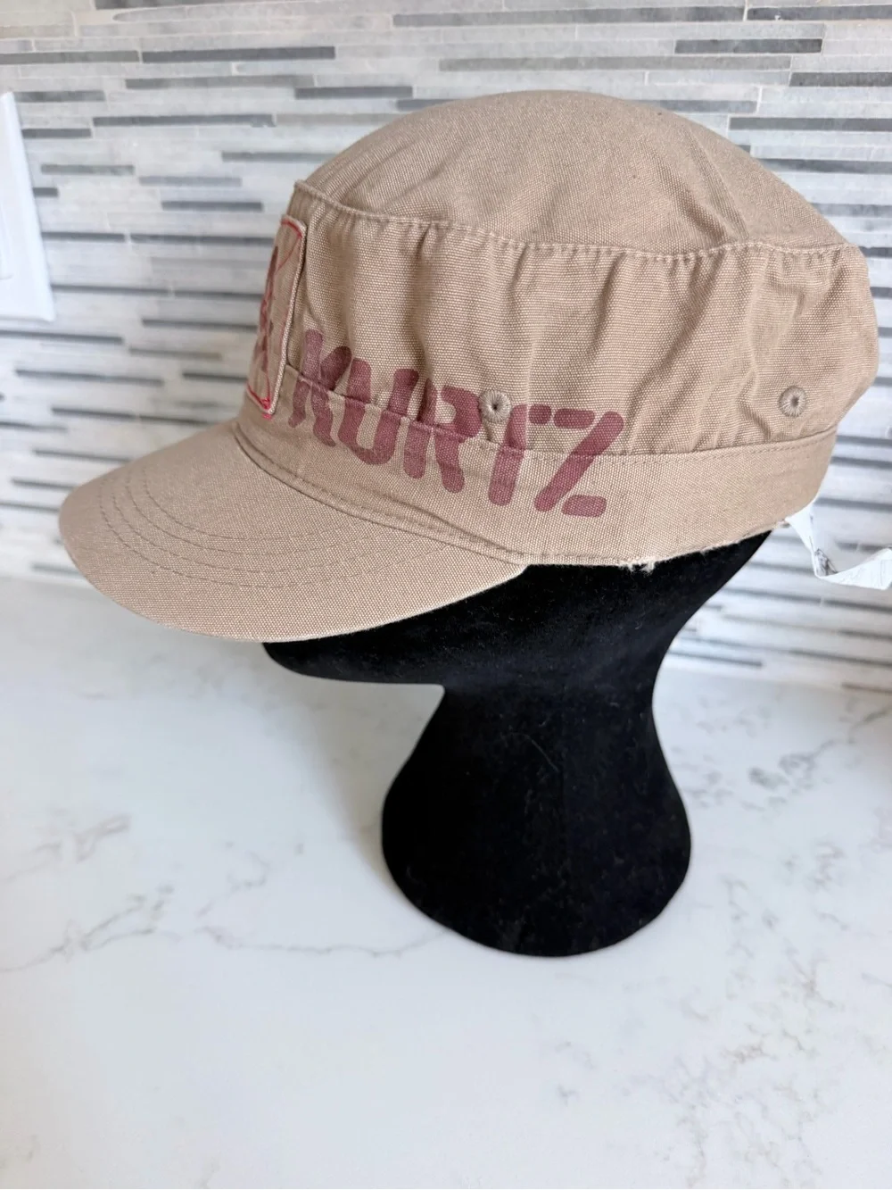 Vintage Kurtz Kids Tan Logo Cap size 6 1/2